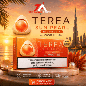 TEREA Sun Pearl Indonesia for IQOS ILUMA with vibrant orange packaging and fast UAE delivery