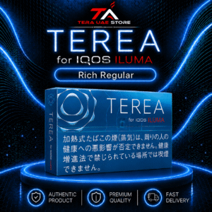 Box of IQOS TEREA Rich Regular heatsticks in dark blue packaging, marked with a "Sale!" tag.