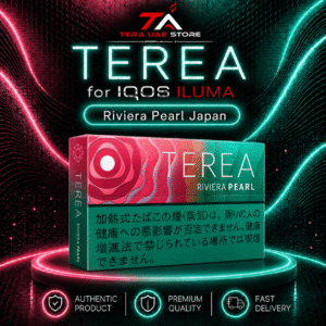 Box of IQOS TEREA Riviera Pearl heatsticks in dark teal packaging, marked with a "Sale!" tag.