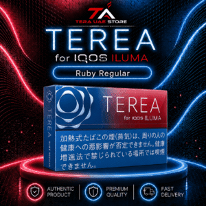 Box of IQOS TEREA Ruby Regular heatsticks in red packaging, marked with a "Sale!" tag.