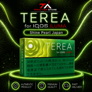Box of IQOS TEREA Shine Pearl heatsticks in light green packaging, marked with a "Sale!" tag.