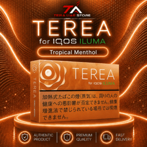 Box of IQOS TEREA Tropical Menthol heatsticks for IQOS ILUMA devices, Japanese edition.