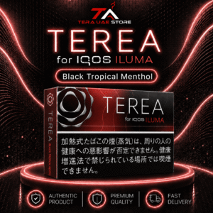 IQOS TEREA Black Tropical Menthol Japan tropical fruit tobacco pack at Terea UAE Store